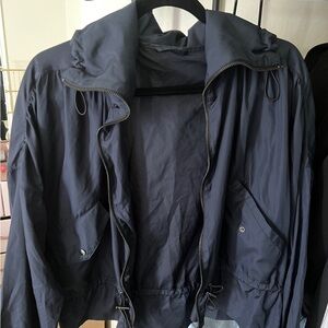 Zara Collar Windbreaker Rain Jacket Lightweight With Hidden Hood